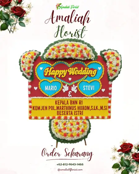 Papan Bunga Pernikahan Tideng Pale Timur